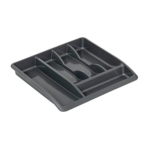 Image of Addis 510855 Plastic Drawer Organiser, Metallic, 40 x 38.5 x 6 cm
