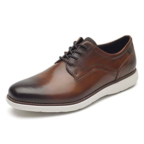 Image of Rockport Men's Garett Plain Toe Oxford, Cognac, 10 UK