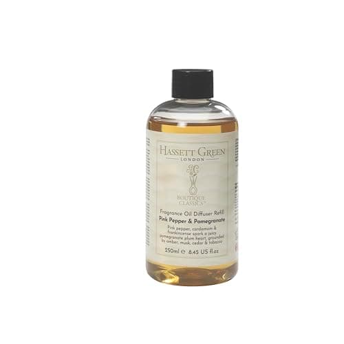 Image of Hassett Green London Boutique Classics Pink Pepper & Pomegranate - Fragrance Oil Reed Diffuser Refill - Larger Size 250ml Bottle