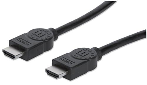 Image of Manhattan HDMI Cable with Ethernet, 4K@30Hz (High Speed), 2m, Male to Male, Black, Ultra HD 4k x 2k, Fully Shielded, Gold Plated Contacts, Lifetime Warranty, Polybag