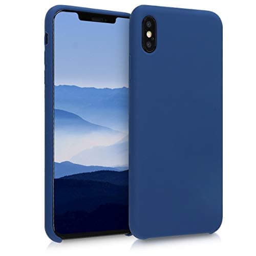 Image of kwmobile Case for Apple iPhone XS Max Case - Soft Cover - Shockproof Silicone - Wireless Charging Navy Blue