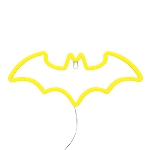 Image of Paladone Batman LED Neon Light - Officially Licensed DC Comics, Iconic Logo Shaped Lamp, USB Powered, Boys Bedroom Accessories & Decor
