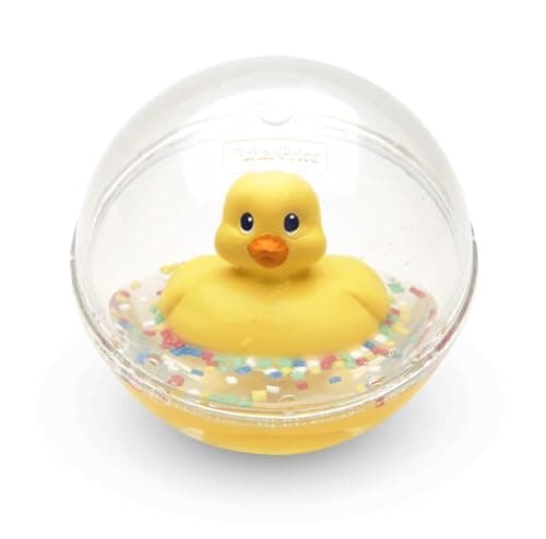 Image of Fisher-Price Duck Water Ball Bath Toy for Newborns or Babies, Filled with Small Coloured Beads, 6 Months, Yellow, 75676