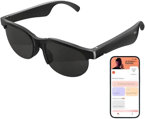 Image of CarsMinders Smart Glasses Open Ear Bluetooth Sunglasses for Men Women 5.3 Bluetooth Smart Sunslasses Touch Control Music Calling with UV Filtered Lenses, Storage Case for Outdoor Running Cycling