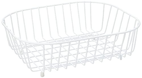 Image of Delfinware 2947W White Oval Sink Basket, Metal