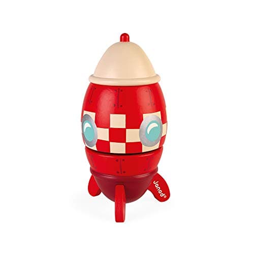Image of Janod - Rocket Wooden Music Box - Children's Room Decoration - From 18 months onwards - J04675