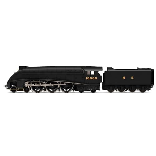 Image of Hornby Steam Train - R30124 LNER, W1 Class, 'Hush Hush' Streamlined, 4-6-4, 10000 - Era 4 00 Gauge Locomotives for Train Set, Engine Models for Adults - 1:76 Scale Model Gift