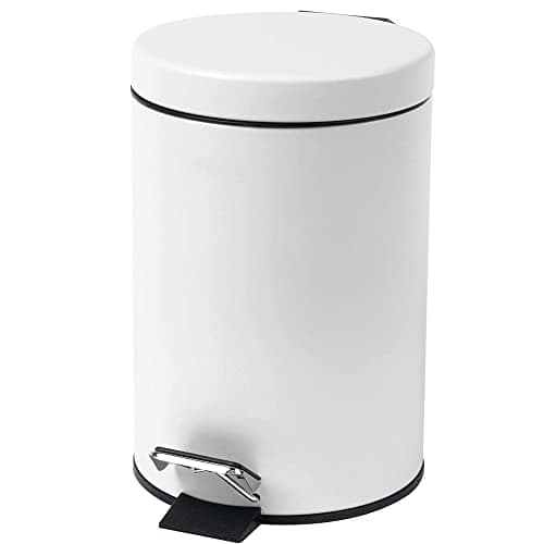 Image of 3 Litre Stainless Steel Pedal Bin for Kitchen Bathroom Toilet Rubbish Tray (White)