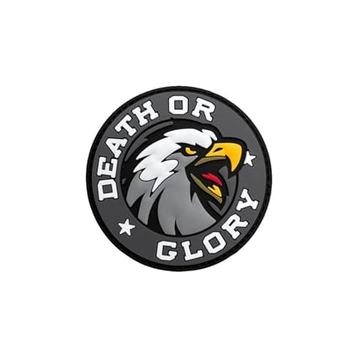 Image of Ruoming 1 PVC Death or Glory Eagle PVC Morale Patch, 3.11 inch, Glow in Dark Military Badge with Hook Fastener