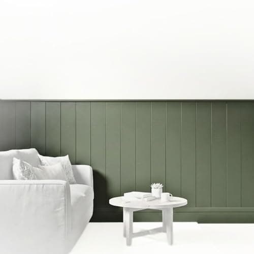 Image of MDF Tongue & Groove Wall Panelling Kit | Paintable 3D Decorative 2pcs Joined Wall Panels | Smooth High-Density MDF | DIY Feature Wall for Living Room, Bedroom, Hallway - Size: (800x200)mm