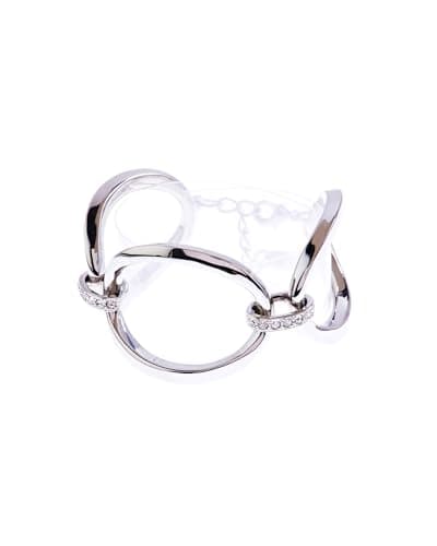 Image of Karen Millen Oversized Chain Bracelet For Women (Silver/Crystal)