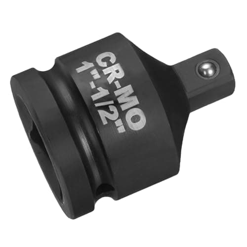 Image of sourcing map Impact Socket Adapter 1" Female to 1/2" Male Square Drive Reducer Standard SAE CR-MO Steel Converter Impact Driver Ratchet Wrench Breaker Bar Conversion, Black