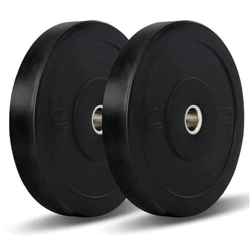 Image of MAXSTRENGTH 2" Olympic Weight Plates – 20KG Set (2 x 10KG) Solid Rubber Coated Discs for Strength Training, Powerlifting, Home Gym, Barbell & Fitness Workouts