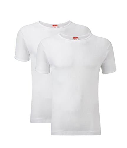 Image of Heatwave® Pack of 2 Men's Thermal T Shirt, Warm Underwear Baselayer Thermals, X Large White