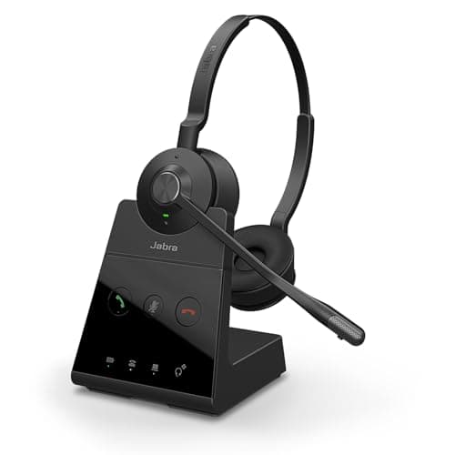 Image of Jabra Engage 65 SE Stereo Wireless Headset Professional calls, DECT Security, 13 Hour Battery, 50m range, all-day comfort with base, power supply, USB-C cable, Online Meeting App Compatibility,EU plug