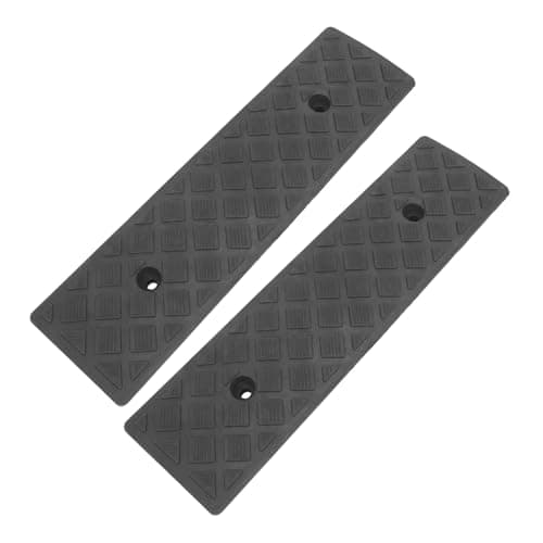 Image of Warmhm 2pcs Rubber Curb Ramp Heavy Duty Loading Rubber Curb Ramps for Loading Dock Bike Vehicle Warehouse Sidewalk Wheelchair