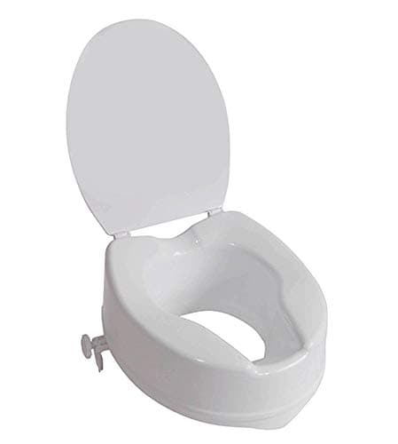 Image of Aidapt 150mm (6") Elevation Raised Comfortable Toilet Seat with Lid Easy Fit White