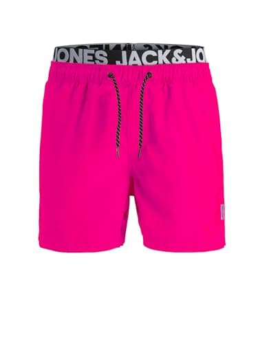 Image of JACK & JONES SPLICELOGO Men's Swimming Trunks S M L XL XXL Black Red Orange, Pink Gio, XXL