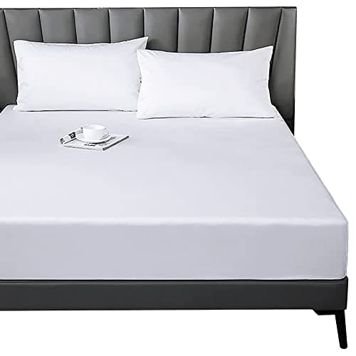 Image of Lirex European Single Fitted Sheets 90x200,100% Cotton 300 Thread Count Soft Breathable Deep Pocket up to 12" / 30cm,White