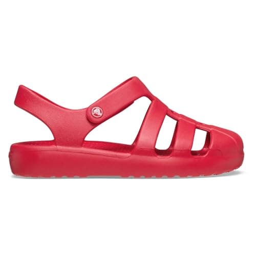 Image of Crocs Unisex Kids Sandal, Classic Fisherman K, Varsity Red, 2 UK Child