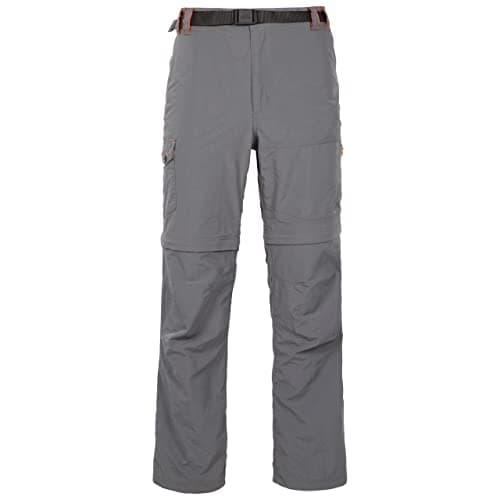 Image of Trespass Mens Walking Trousers Rynne B - Quick Dry, UV 40+ Protection, Mosquito-Repellent, Flat Waist with Elasticated Back Panel, Zip-Off Legs, Front Fly Opening, 6 Pockets, Adjustable Belt
