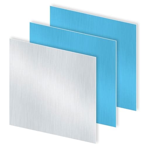 Image of iMeistek 0.8mm Thick 150 x 150mm Aluminum Sheet,6063 Square Aluminum Panel Plate with Double-Sided Protective Film for DIY Crafts(3pcs)