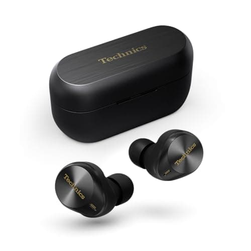 Image of Technics EAH-AZ80E-K Wireless Earbuds with Noise Cancelling, 3 Device Multipoint Bluetooth, Comfortable In-Ear headset, Wireless Charging, Black