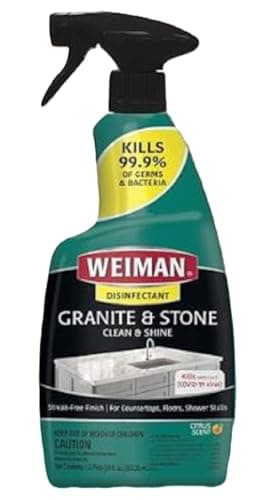 Image of Weiman Granite & Stone Cleaner, Polish & disinfectant Spray for Countertops, floors, shower stalls 16 fl oz.