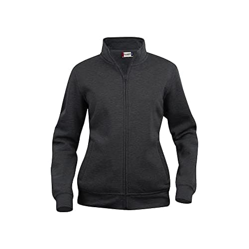 Image of CliQue Womens/Ladies Basic Jacket Anthracite Melange XXL Long-Sleeved Zip Front Twill