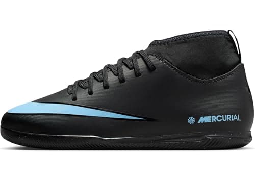 Image of Nike Jr Superfly 10 Club Football Shoe, Black/Ice Blue, 5 UK
