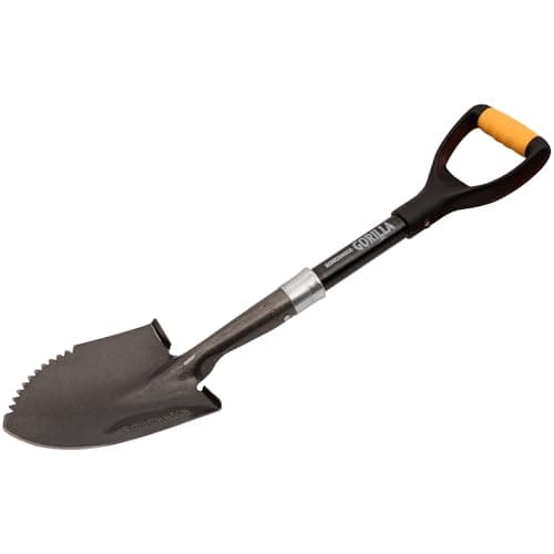Image of Roughneck Gorilla Sharp-Edge Micro Shovel, Heavy-Duty Round Blade, Short Shaft for Slicing, Digging & Opening Bulk Bags in Small, Compact Spaces – 690mm (27”)