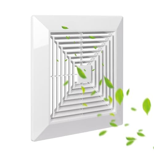 Image of TIHCXNY - 9" x 9" Bathroom Exhaust Fan with Spring for Suspended Ceiling, Square Exhaust Fan or Wall Mounted Exhaust Fan, Air Diverter, Ceiling Fan