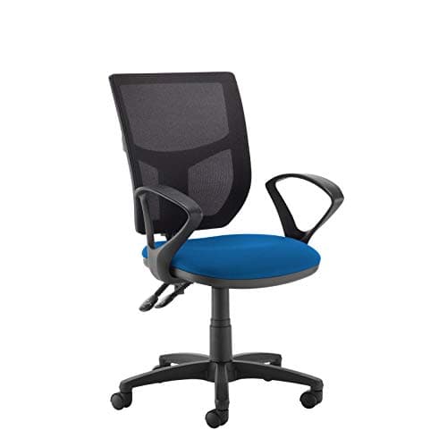 Image of Mr Office Altino 2 lever high mesh back operators chair with fixed arms, Blue