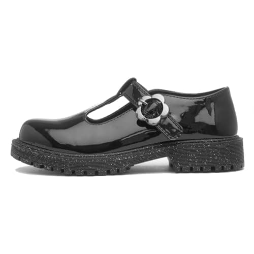 Image of Walkright Lottie Girls Black Patent School Shoe - Size 10 Child UK - Black