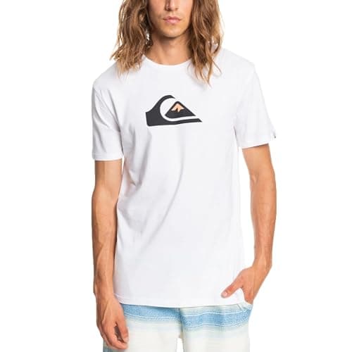 Image of Quiksilver Young Mens Comp Logo T-Shirt, Bright White, XL EU