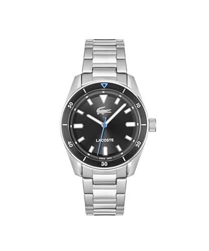 Image of Lacoste Three Hand Quartz Movement Watch for Men Boston Collection with Silver Stainless Steel Bracelet - 2011433