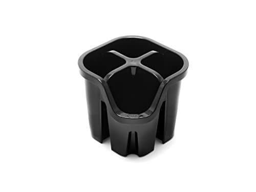 Image of Addis 517939 Cutlery Utensil Drainer Caddy with 4 Compartments, Black, 14 x 14 x 13 cm