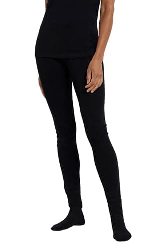 Image of Mountain Warehouse Merino Womens Thermal Base Layer Pants - Lightweight Ladies Trousers, Breathable, Antibacterial Bottoms, High Wicking, Easy Care - for Outdoors Black Women's Size 14