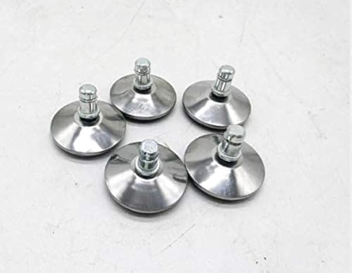 Image of chrome Bell Glides Replacement Furniture Floor Gliders for Office Chairs Glide Castors 5-Pack 11mm diameter