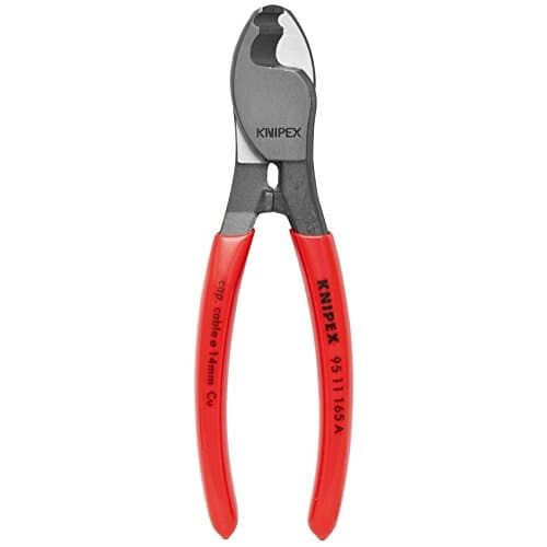 Image of Knipex Cable Cutters 165 mm, Red, Classic, Ambidextrous, Stainless Steel
