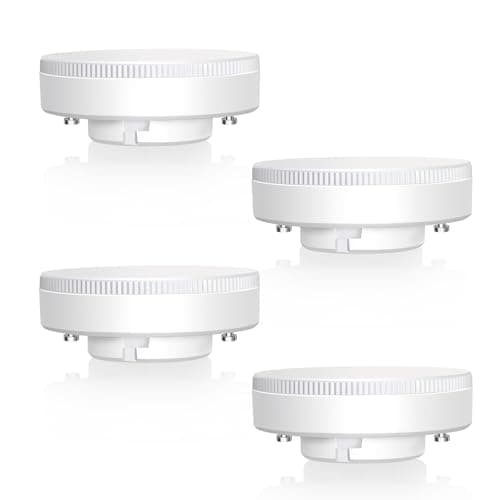 Image of Caldarax GX53 7W LED Bulb Cool White 6000K, Replace 50W Halogen or CFL, Under Cabinet Kitchen Lighting, 650LM, AC 220V, Non Dimmable, 4 Pack