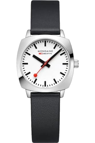 Image of Mondaine Petite Cushion Square Womens Analogue Quartz Watch with Leather Bracelet MSL.31110.LBV