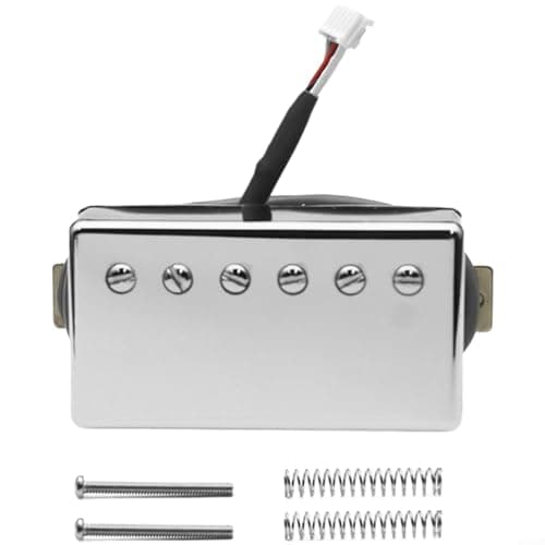 Image of ComfyHarbor Alnico II Guitar Pickup With Brass Cover, 5-Pin For JST Connector For Electric Guitar, Wax Potting, Vacuum Sealed, Copper Baseplate For Vintage Tone And Noise Reduction