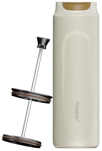Image of Heemburg Travel French Press 430 ml Double Wall Insulated Stainless Steel | Leak-Proof Portable Coffee Maker To Go