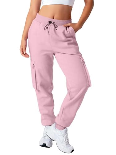 Image of Love My Fashions® Womens Walking Cargo Trousers Casual Ladies Hiking Cargo Trousers Tracksuit Bottoms for Work Travel Hiking Pants Outdoor Trouser Baby Pink