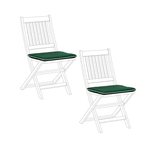 Image of Gardenista Garden Chair Seat Pad | Indoor Water Resistant Outdoor Dining Chair Cushion | Soft & Thick Seating Cushion with Secure Ties | Durable Lightweight Patio Furniture Cushions (2 Piece, Green)