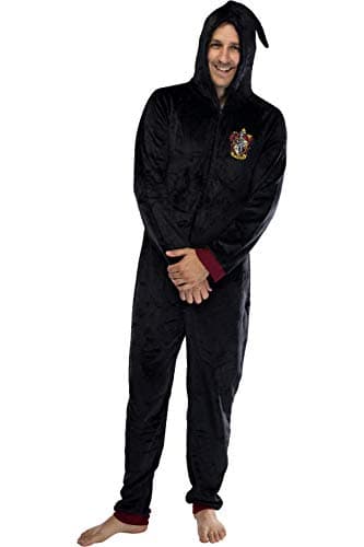 Image of Harry Potter Adult Men's Gryffindor Hooded One-Piece Pajama Union Suit (L/XL)