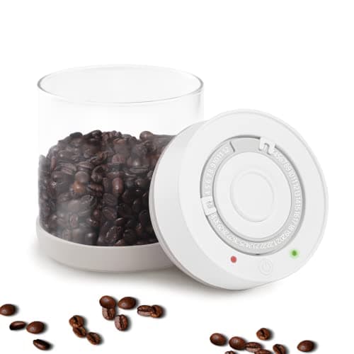 Image of Minidiva Smart Vacuum Storage Container, Auto Detect & Pump, Date Display, Airtight Food Containers Coffee Storage Jars Glass, Innovative Vacuum Sealed Canister for Coffee Bean & Sugar, Tea, 600ml