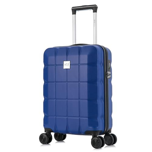 Image of ATX Luggage 55x36x20cm Cabin Suitcase Super Lightweight Small Suitcase Approved for 100+ Airlines Including EasyJet, Ryanair, British Airways & Virgin Atlantic (Midnight Blue, 21Inches, 33Liter)