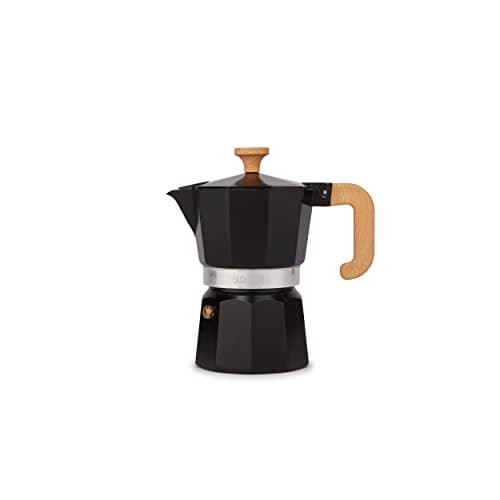Image of La Cafetière Venice Aluminium Espresso Maker, Three Cup, Black, Gift Boxed